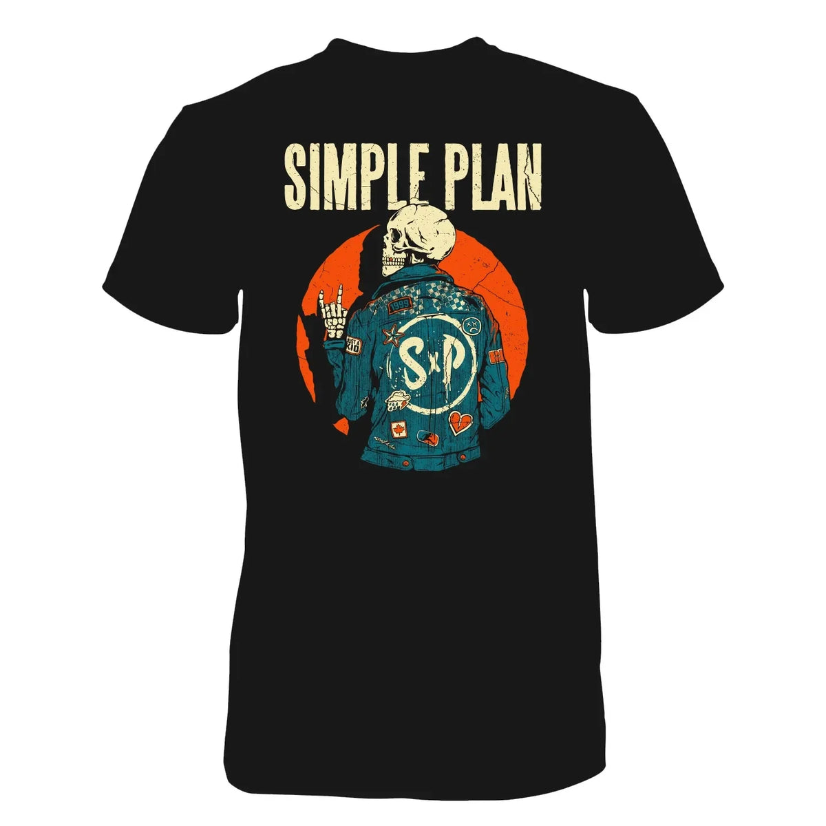 Simple Plan Skeleton Jacket Graphic Multicolor Short Sleeves Unisex T Shirt Unisex