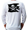 Pirate Flag Skull Fishing Boat Long Sleeve UPF 30 UV Sun Protection Unisex