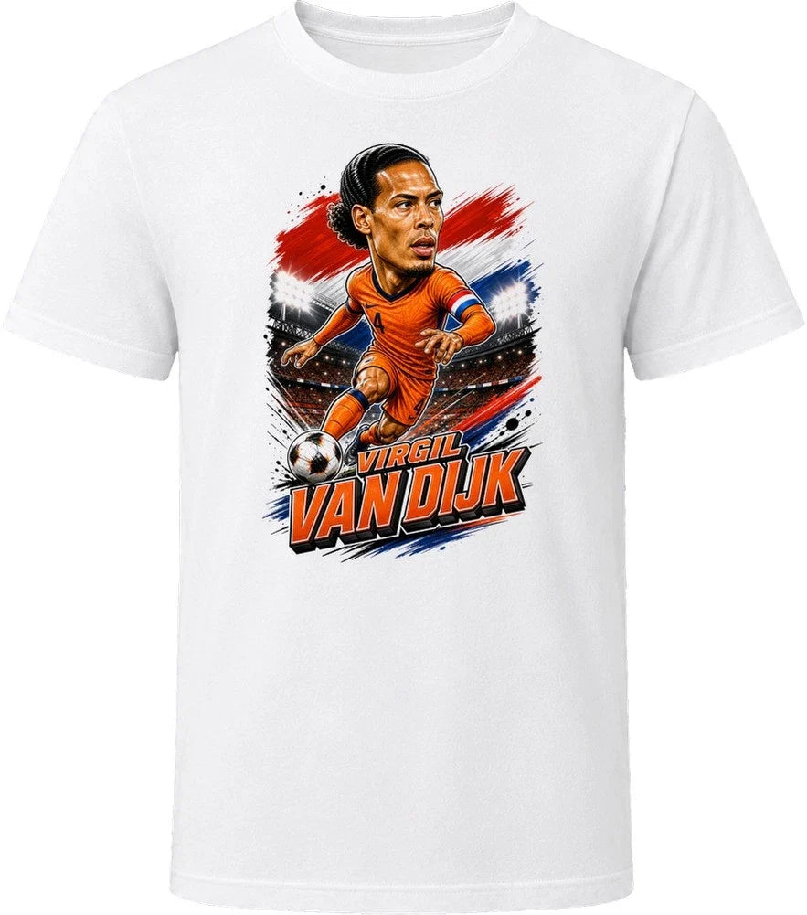 Virgil van Dijk, Netherlands Caricature Soccer 2026 T Shirt Unisex
