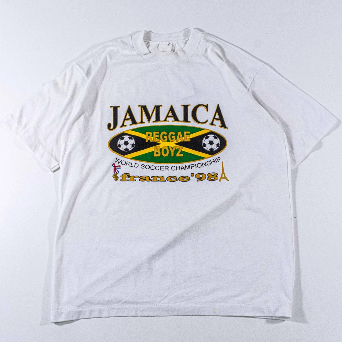 Vintage 1998 World Cup Jamaica Reggae Boyz Large 90s Soccer Graphic VTG Unisex