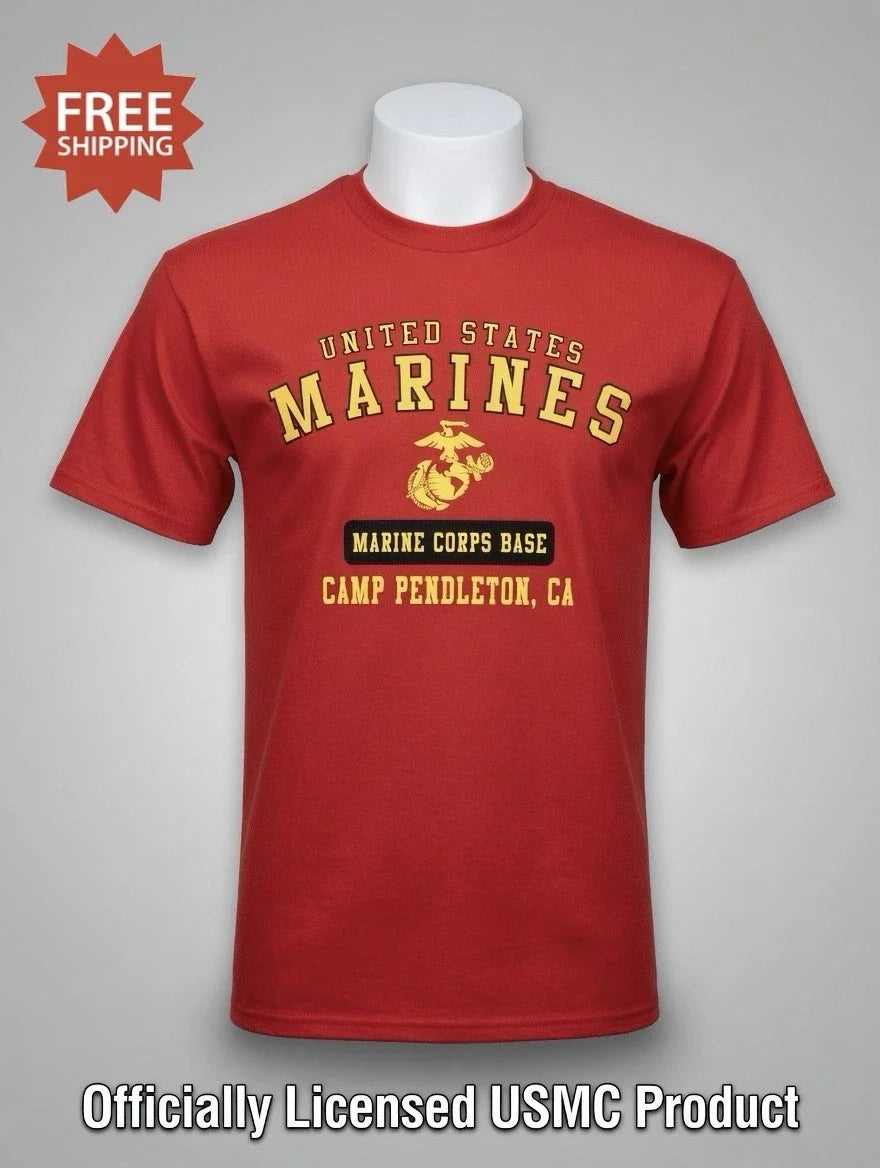 UNITED STATES MARINE CORPS “USMC BASE CAMP PENDLETON, CA”- Red - Sz XL Unisex