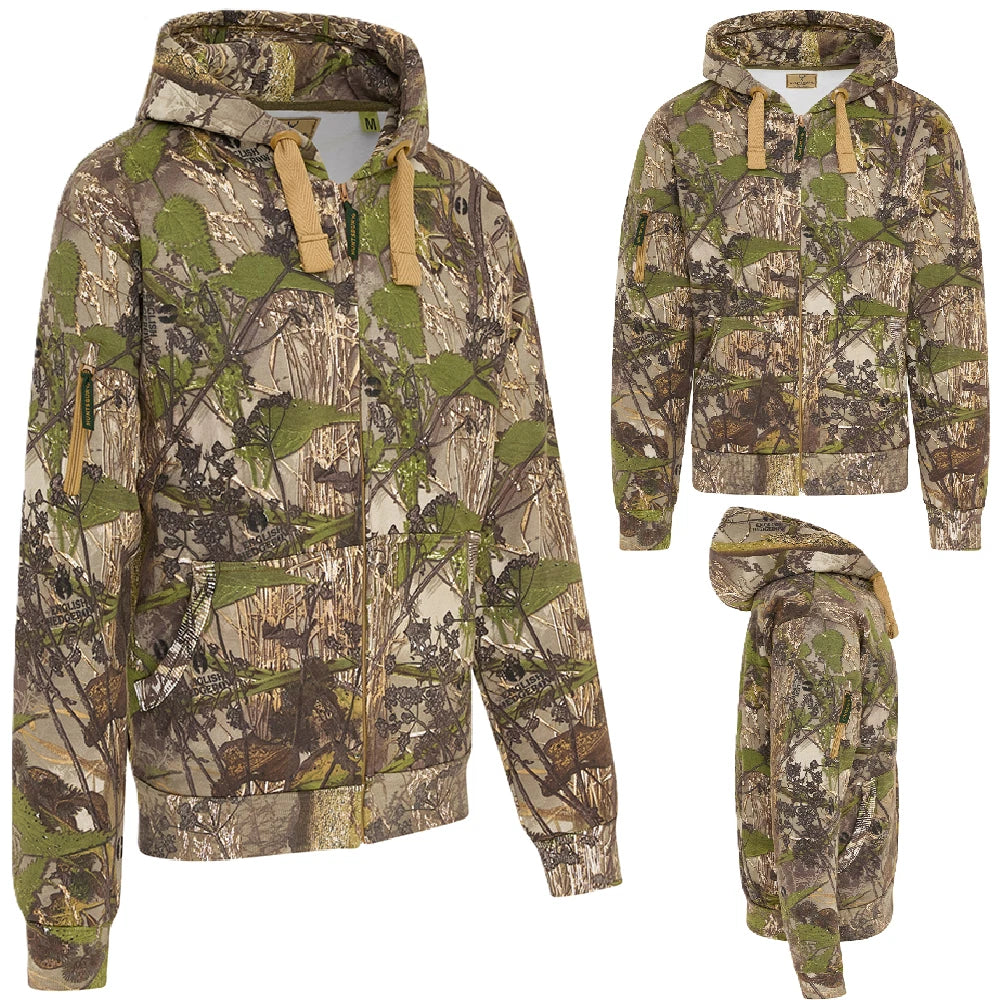 KombatUK Mens Adults Deluxe Hunting Hoodie - English Hedgerow Camouflage Camo
