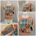 Dirtee Hollywood T Shirt M Orange Poly Cotton Short Sleeve NWT YGI O2-107 Unisex