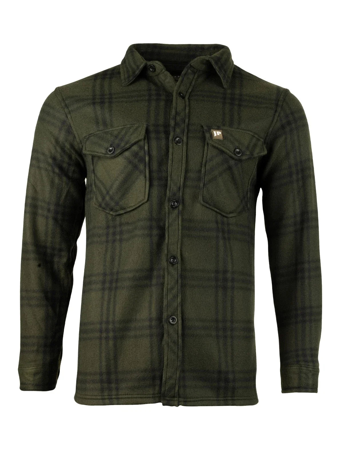 JACK PYKE Polar Fleece Long Sleeve Shirt Green Check Unisex