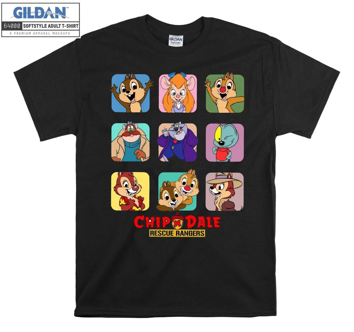 Chip And Dale Rescue Rangers Portrait Tshirt Men Women Unisex AB241 Unisex