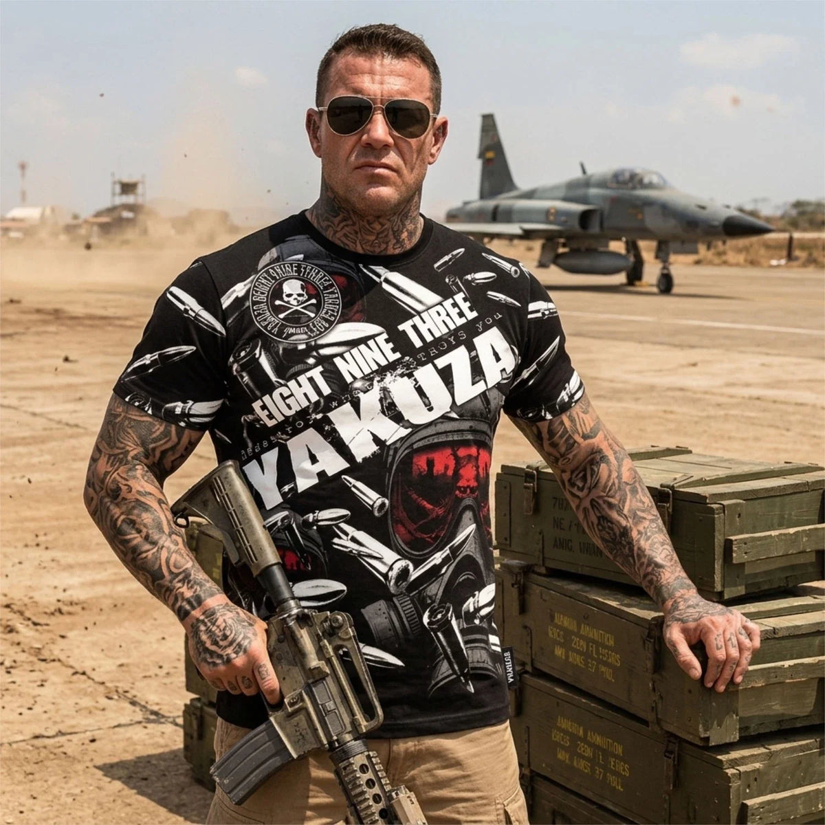 New Yakuza Men's Danger All Over Regular - Black Unisex