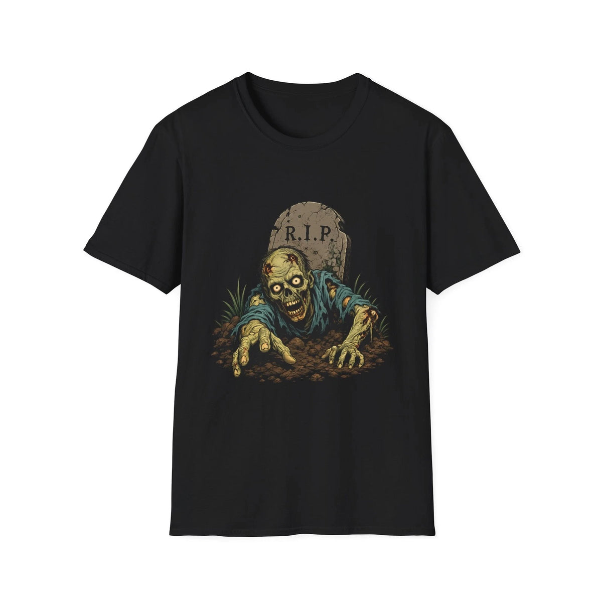Zombie Rising Tombstone T-Shirt | Horror Halloween Graphic Tee