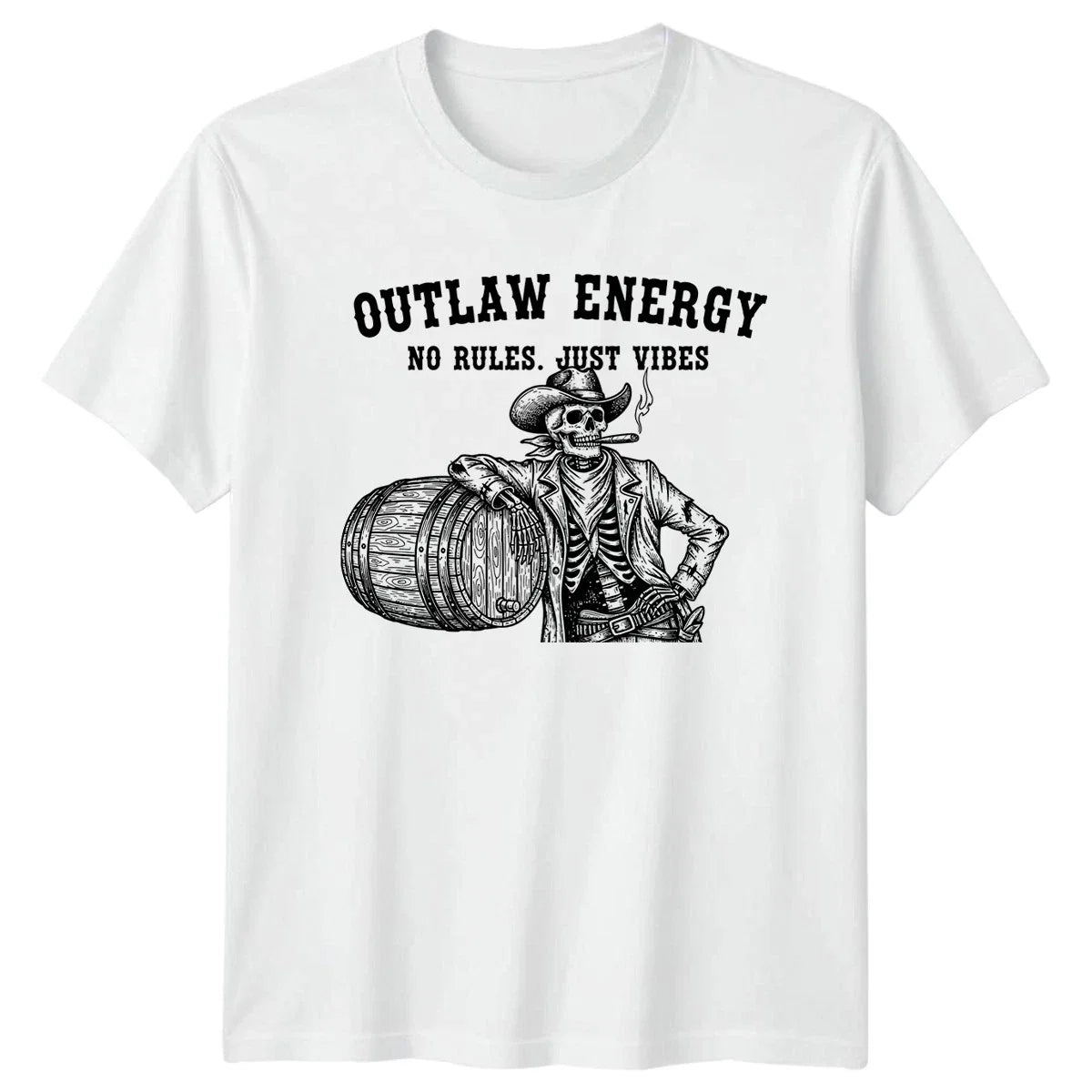 Outlaw Energy No Rules Just Mens Skeleton Humor Western Gift For Him Unisex