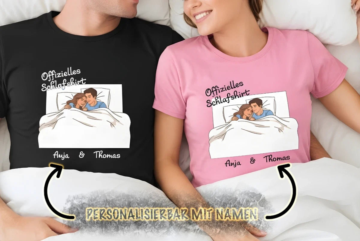Official Personalised Sleep Shirt - Partner for Couples to Sleep Unisex