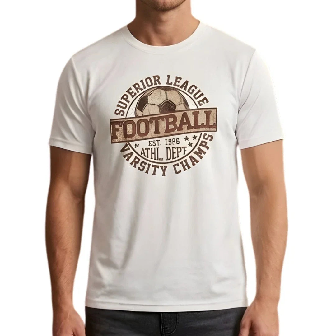 Men's Vintage Football Soccer Varsity Champs Athletic Dept Graphic T Unisex