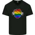LGBT Rainbow Colours Pride Awareness Day Mens V-Neck Cotton Unisex