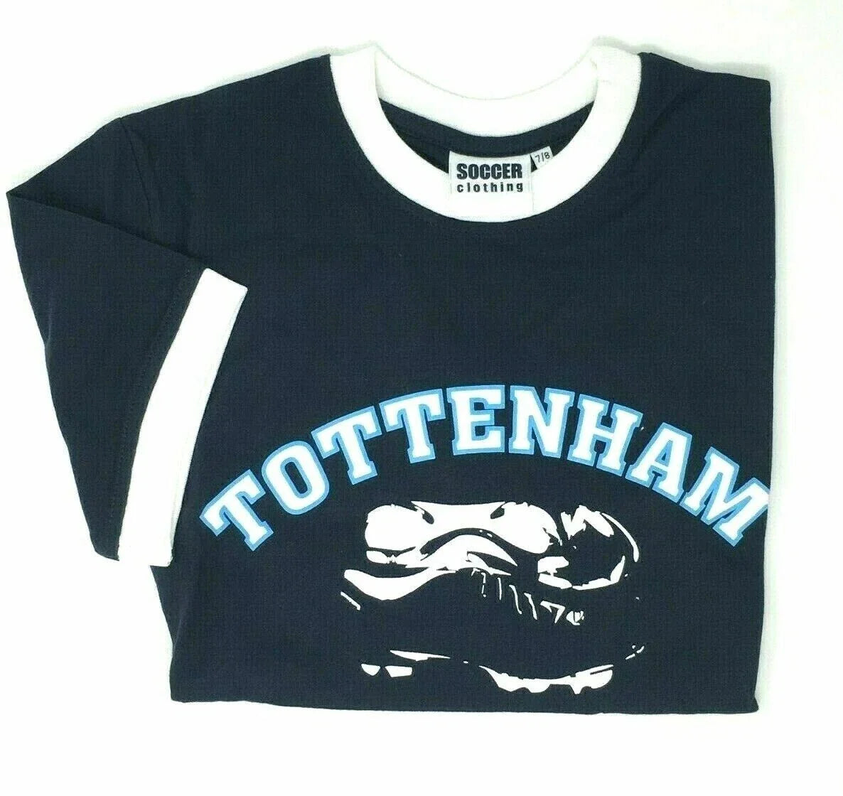 Men's Tottenham Football Boot Cotton Navy Short Sleeve S/M M/L L/XL XXL Unisex