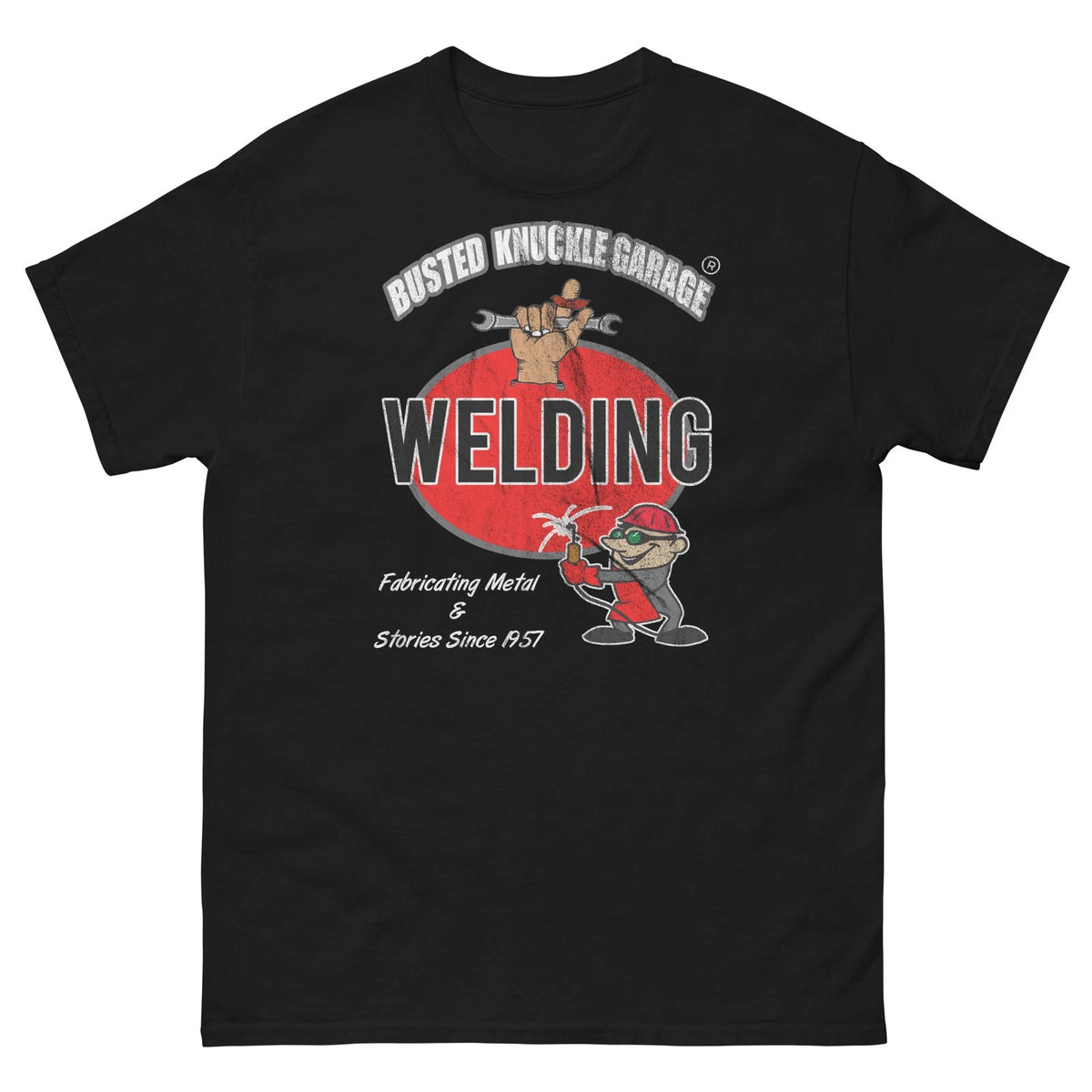 Busted Knuckle Garage Shirt Mens Welder Mechanic Graphic Tee New