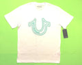 TRUE RELIGION Men’s Short Sleeve MEDIUM White w/Green MSRP $59.00 NEW Unisex