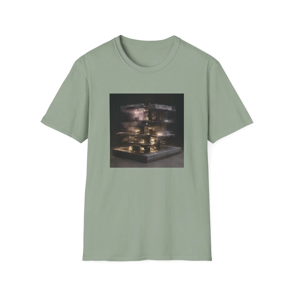 Modern Architectural Nightscape T Shirt | Abstract City Lights Graphic Tee Unisex