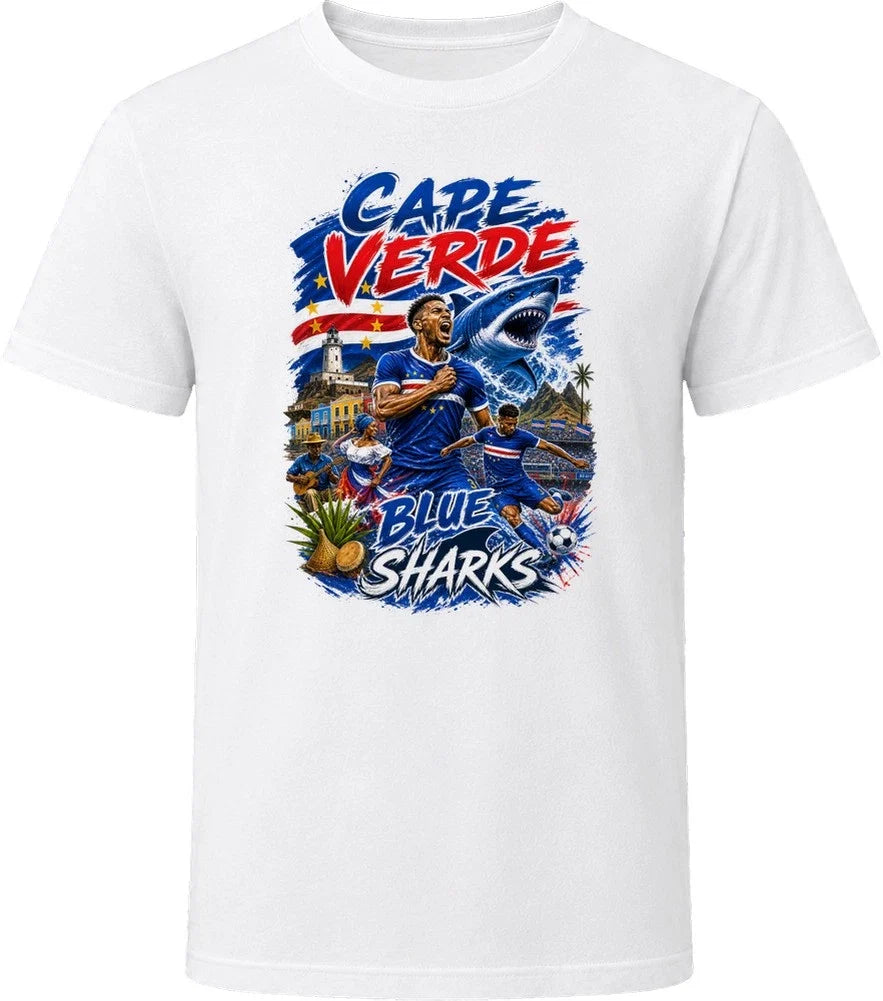 Cape Verde Blue Sharks Soccer Football 2026 National Pride T Shirt Unisex