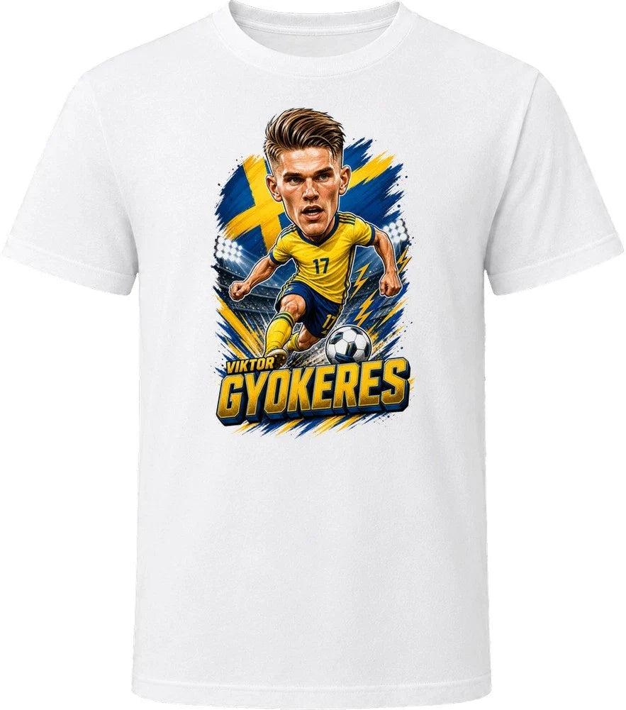 Viktor Gyokeres, Sweden Caricature Soccer 2026 T Shirt Unisex