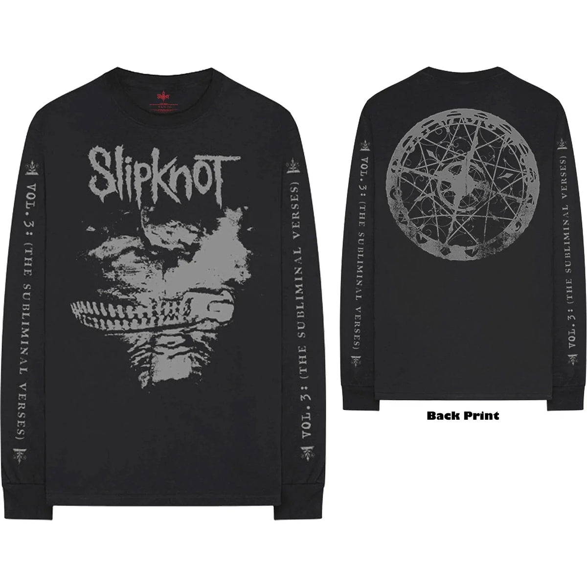 Slipknot Long Sleeve : Subliminal Verses (Back & Sleeve Print) OFFICIAL N Unisex
