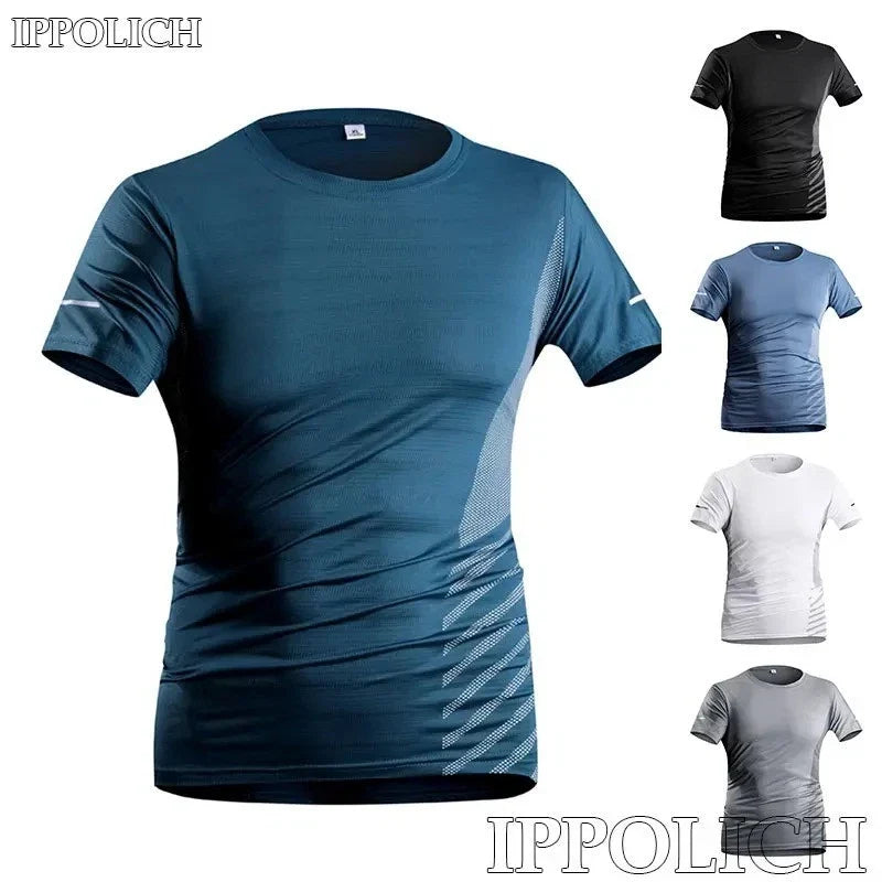 Summer short sleeved quick drying sports casual men's ice silk versatile Unisex