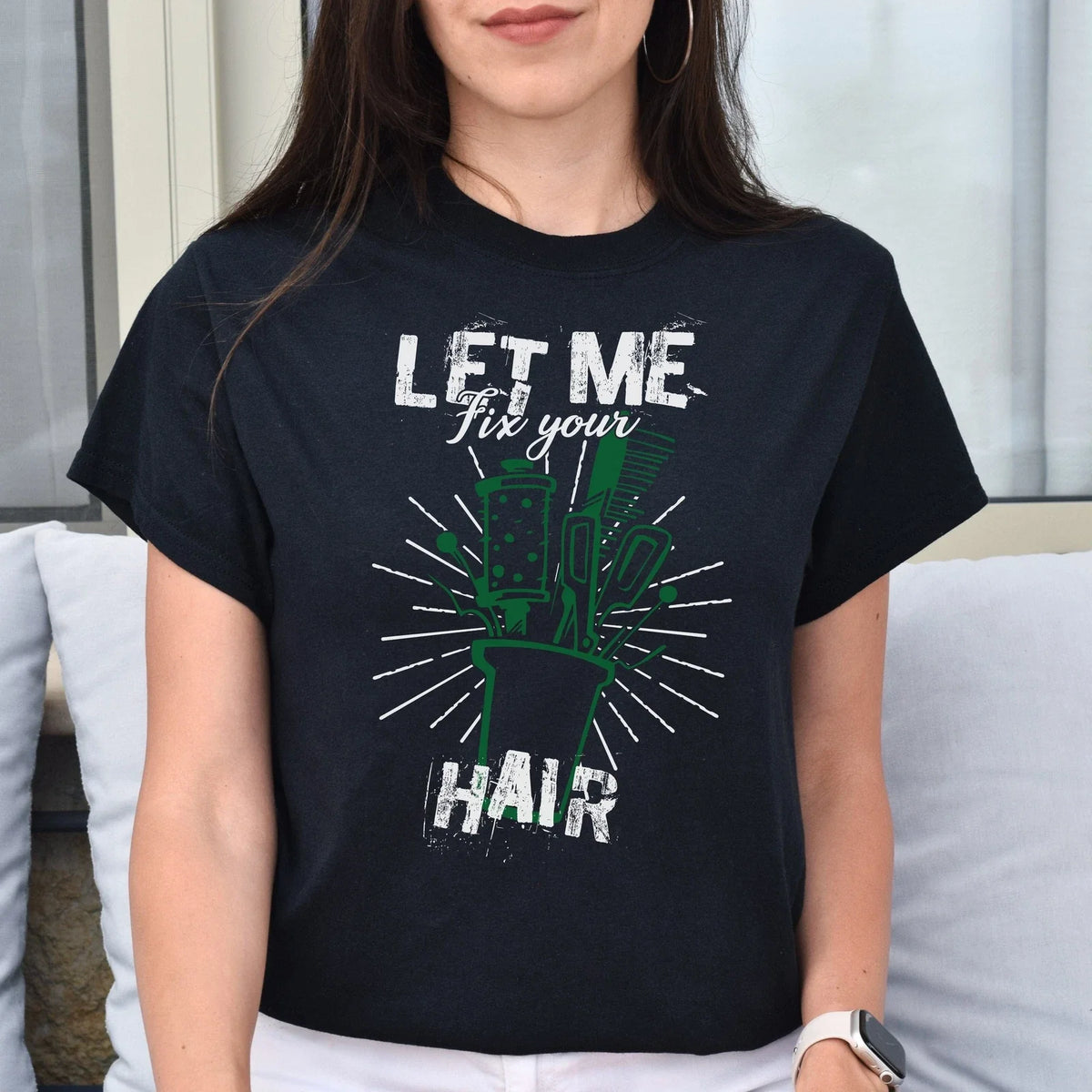 Let me fix your hair Unisex hairdresser haircutter tee dark heather Unisex