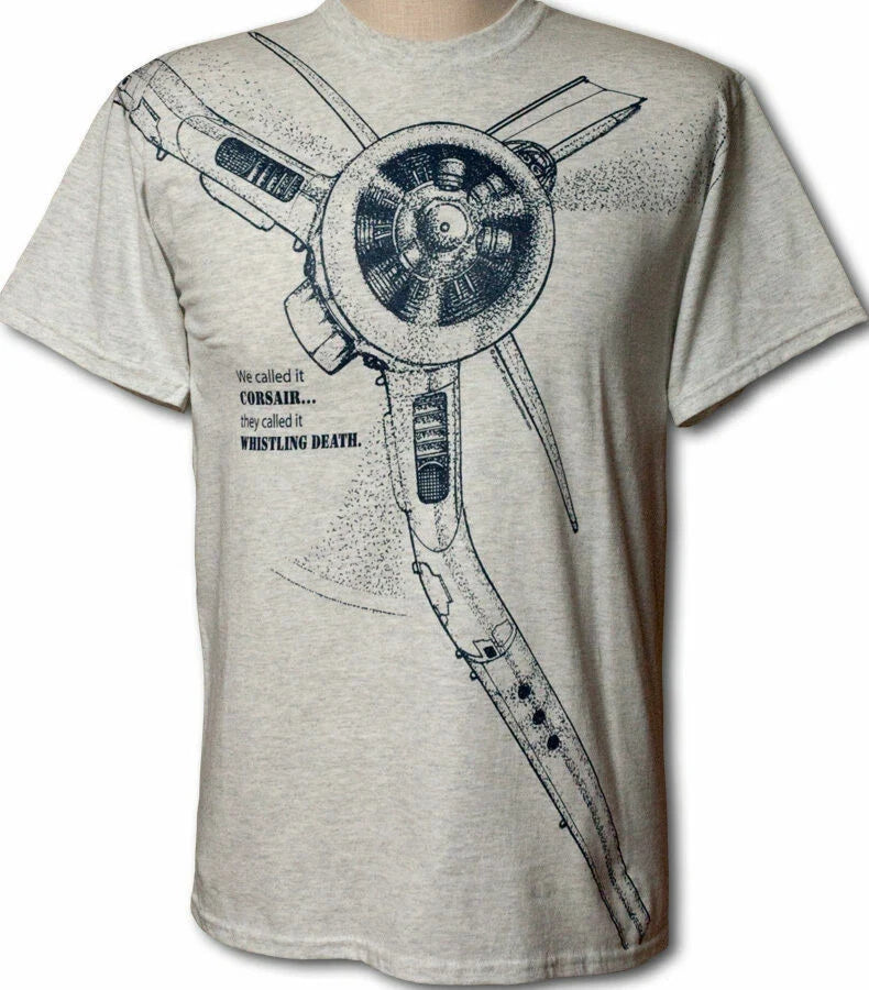 F4U Corsair WW2 WWII Airplane with HUGE print , Youth to Adult 5XL Unisex