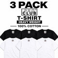 3 PRO CLUB T SHIRT HEAVYWEIGHT SHORT SLEEVE PLAIN 100% COTTON Black Or White Unisex