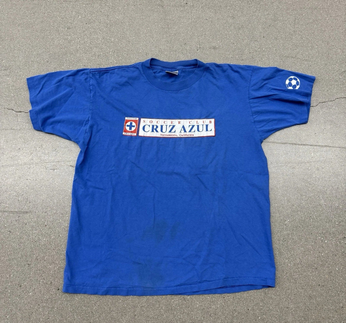 Vintage 90’s Cruz Azul Cemento Mexico Soccer Blue Graphic Men’s XL Rare Unisex