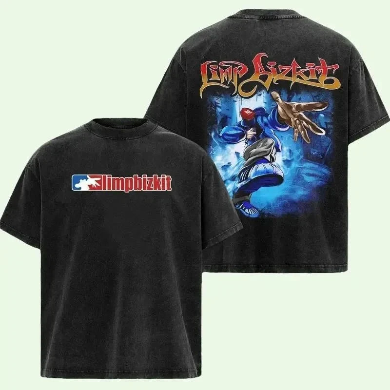Vintage Limp Bizkit Washed T Shirt Graphic Band Tee Unisex Oversized Cotton Unisex
