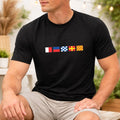 Personalised Nautical Signal Flag T Shirt Printed Custom Your Name Flag Gift Top Unisex
