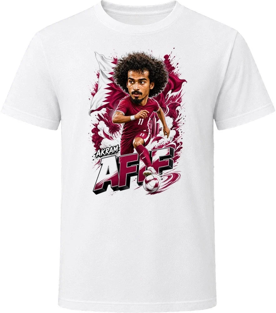 Akram Afif Qatar Soccer Caricature 2026 World Cup T Shirt Unisex