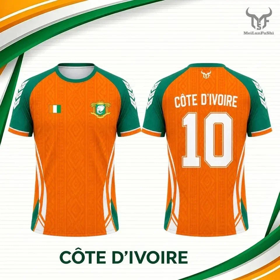 Ivory Coast Cote D'Ivoire Football Breathable Unisex World Cup 2026 Unisex