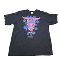 Monterrey Mexico Shirt Mens XL Navy Huichol Bull Skull Graphic Karani-art Tee Unisex