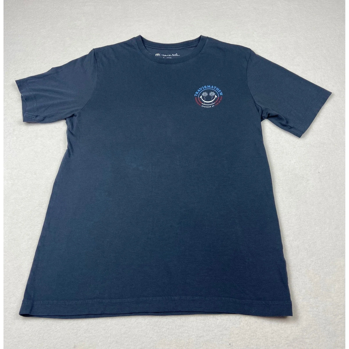 TravisMathew 4th of July Tee Mens S Navy Firework Graphic Tee USA Red White Blue Unisex