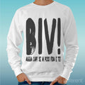 Felpa Man Light Sweater White " Biv Sentence Gomorra " Road To Happiness Unisex