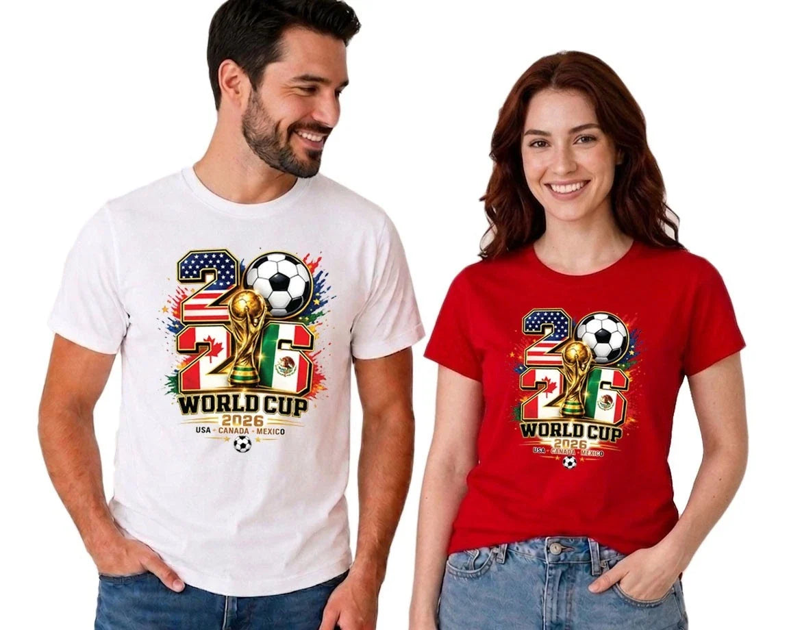 World Cup 2026 Soccer Cup Adult Kids Football Usa Canada Mexico Fan Tee Unisex