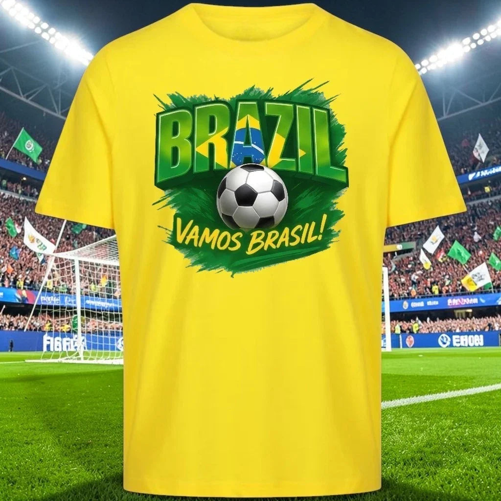 Brazil Vamos Brasil T-Shir, retro football tee shirt, Football Fan Gift T Shirt Unisex