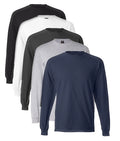 Hanes USA Heavyweight Cotton Long Sleeve Beefy T Crew Tee with Cuffs Unisex