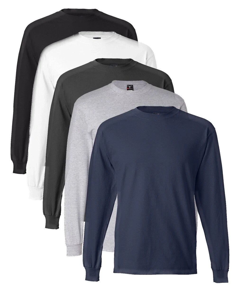 Hanes USA Heavyweight Cotton Long Sleeve Beefy T Crew Tee with Cuffs Unisex