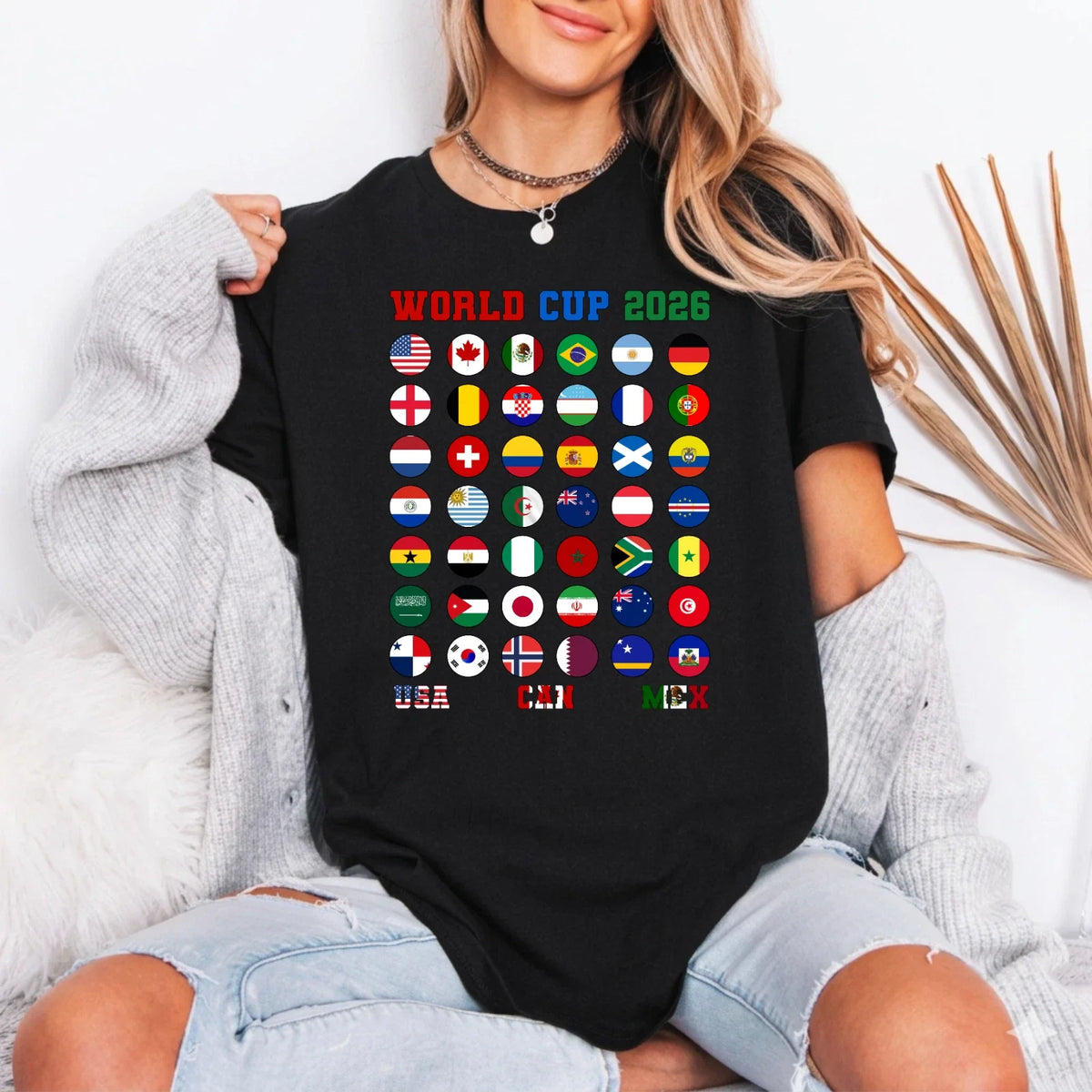 Footbal World Cup 2026 , Football Fan Game Day Shirt, All Country Flags Unisex