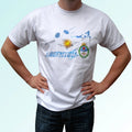 Argentina football flag white t shirt camiseta tag soccer gift cup top tee Unisex
