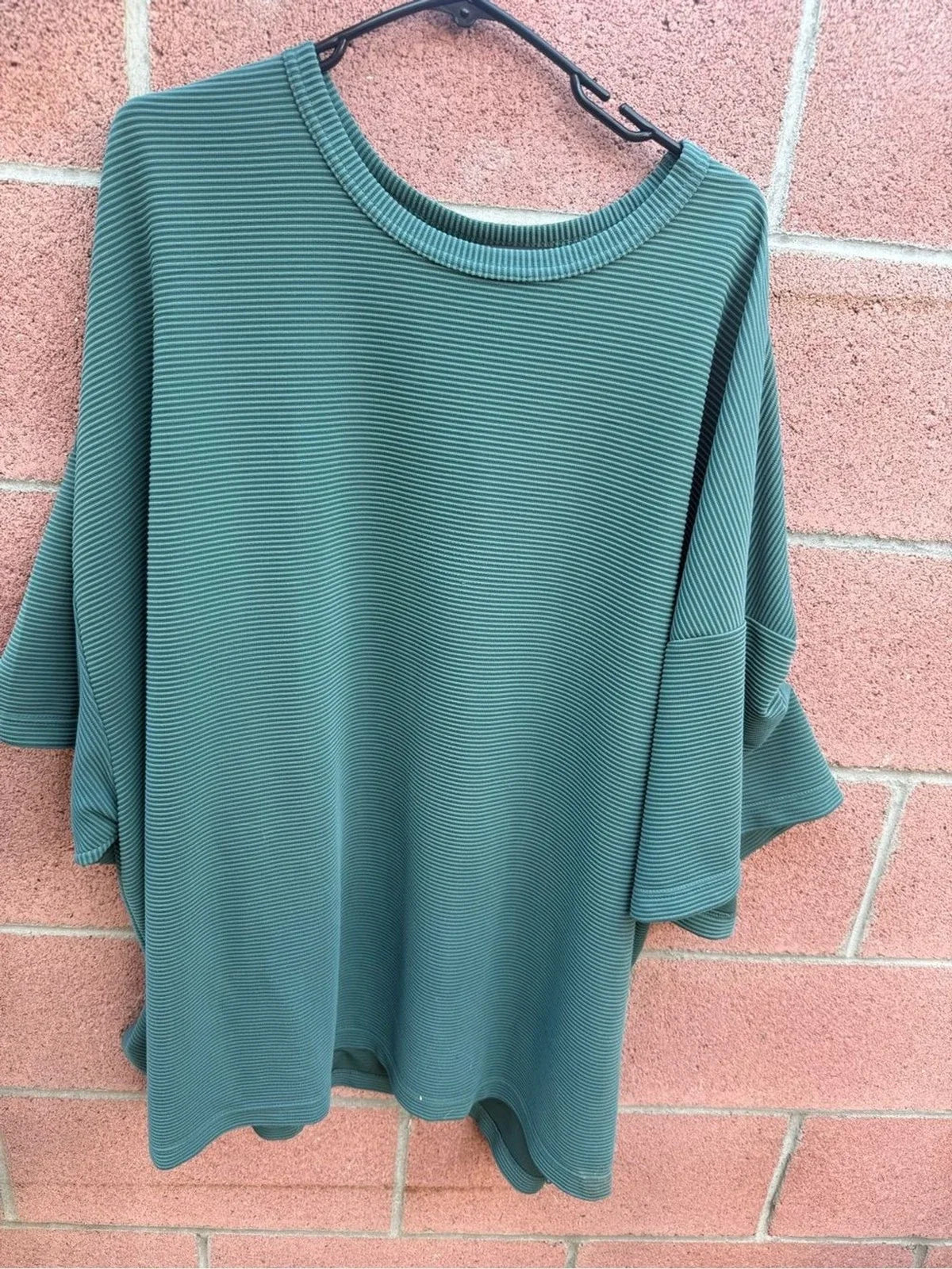 Men’s FashionNova Relaxed Ribbed Green oversized t shirt size 3XL Unisex