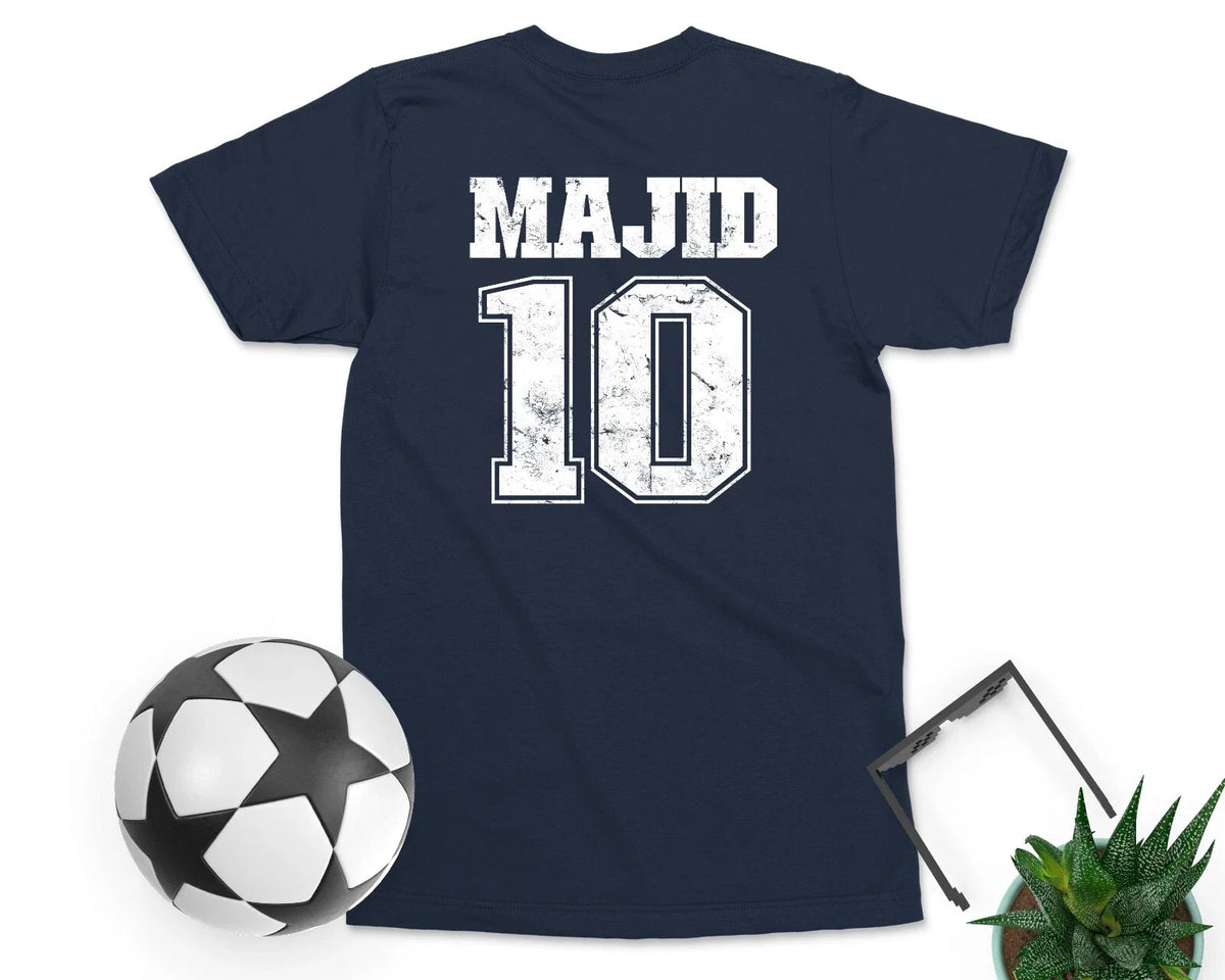 Custom Name & Number Football Personalised Sports Top Unisex Kids Adult Unisex