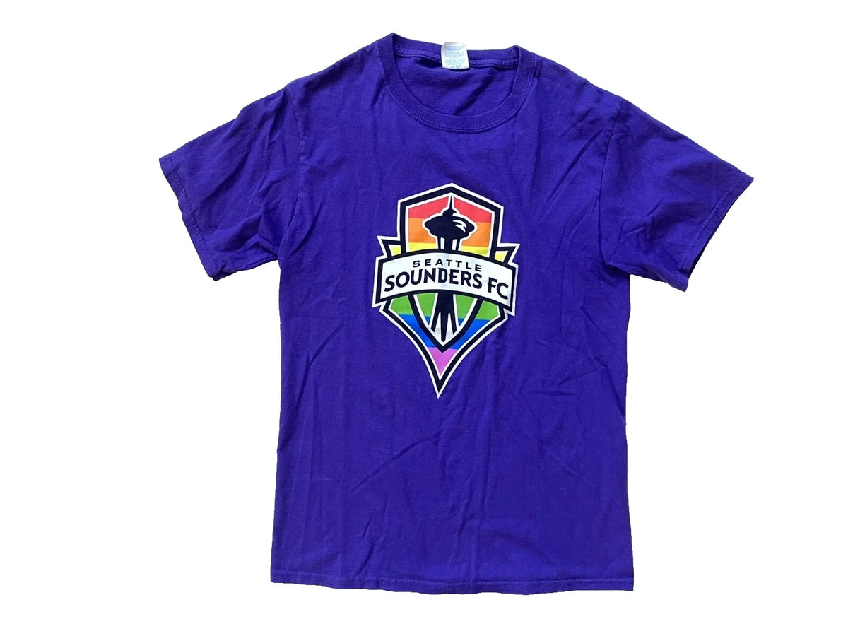 SEATTLE SOUNDERS FC Purple/Rainbow MLS SOCCER PRIDE-FLAG Fan Gym Adult S Unisex