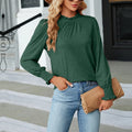 Women Frill Neck Long Sleeve Blouse Elegant Casual Top For Daily Wear Trending Unisex