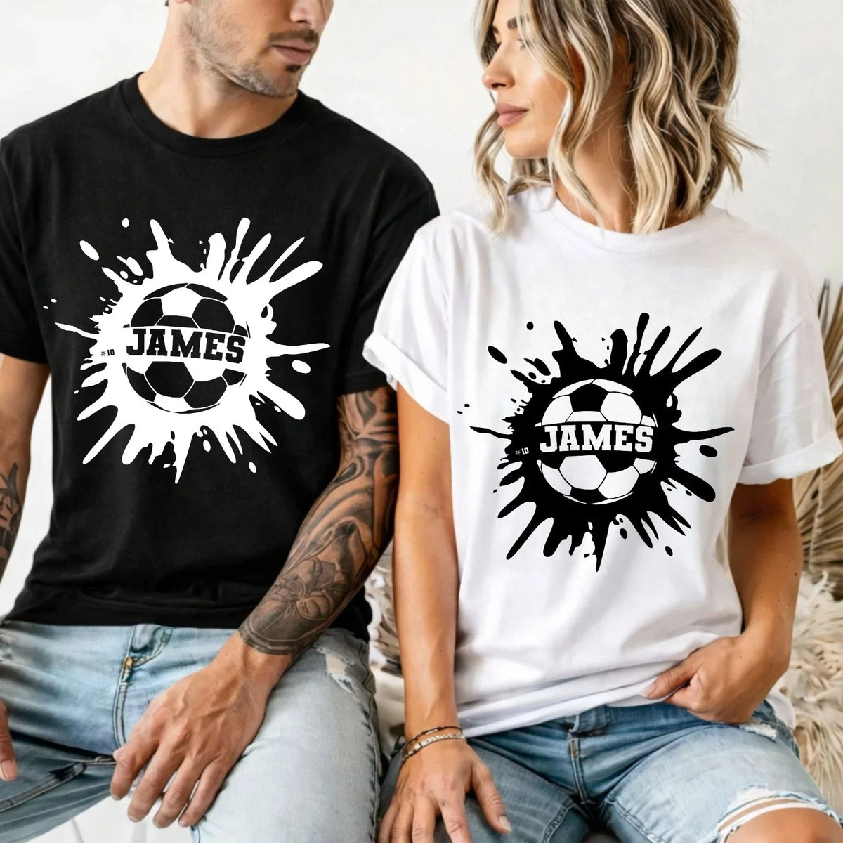 Personalised Football - Custom Name Shirt Sports Lover Gift Unisex Tee Unisex