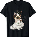 Funny Waving Cats Cute Kitty Lover Cat Mom Birthday T-Shirt