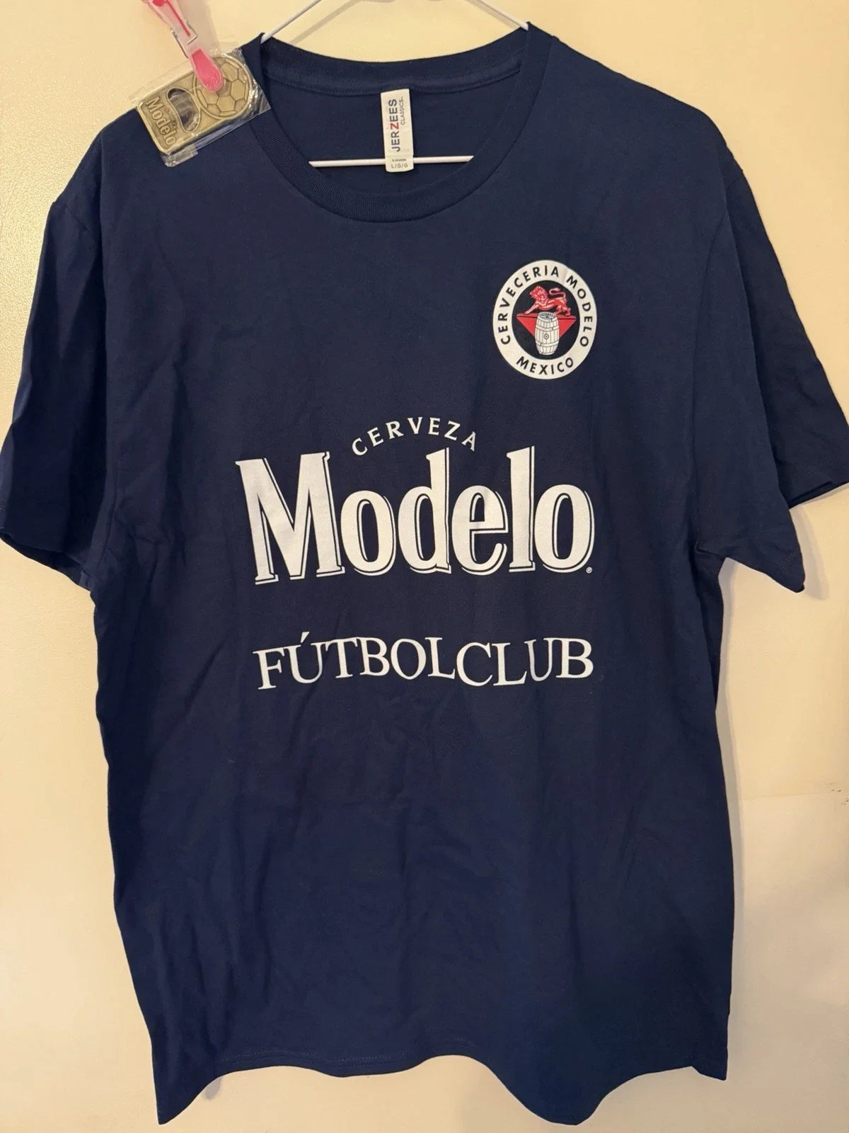 FIFA Futbol Club Cervecerta Modelo & Bottle Opener Size L Navy Blue New Unisex