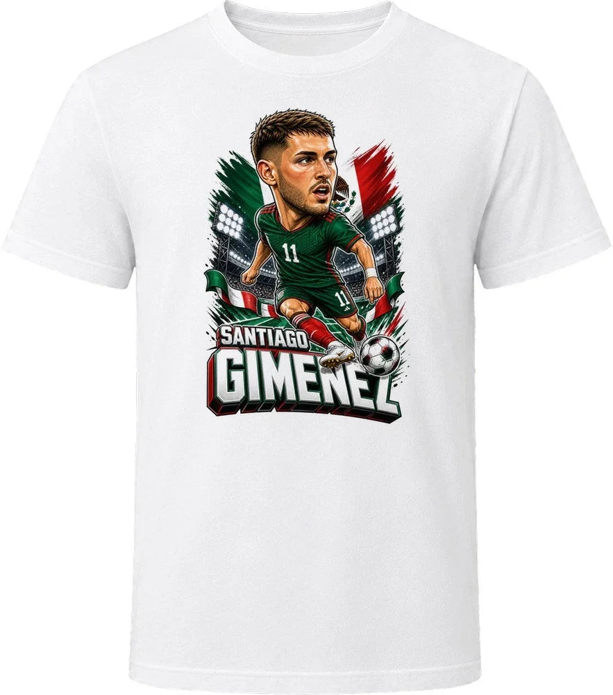 Santiago Gimenez, Mexico Caricature Soccer 2026 T Shirt Unisex