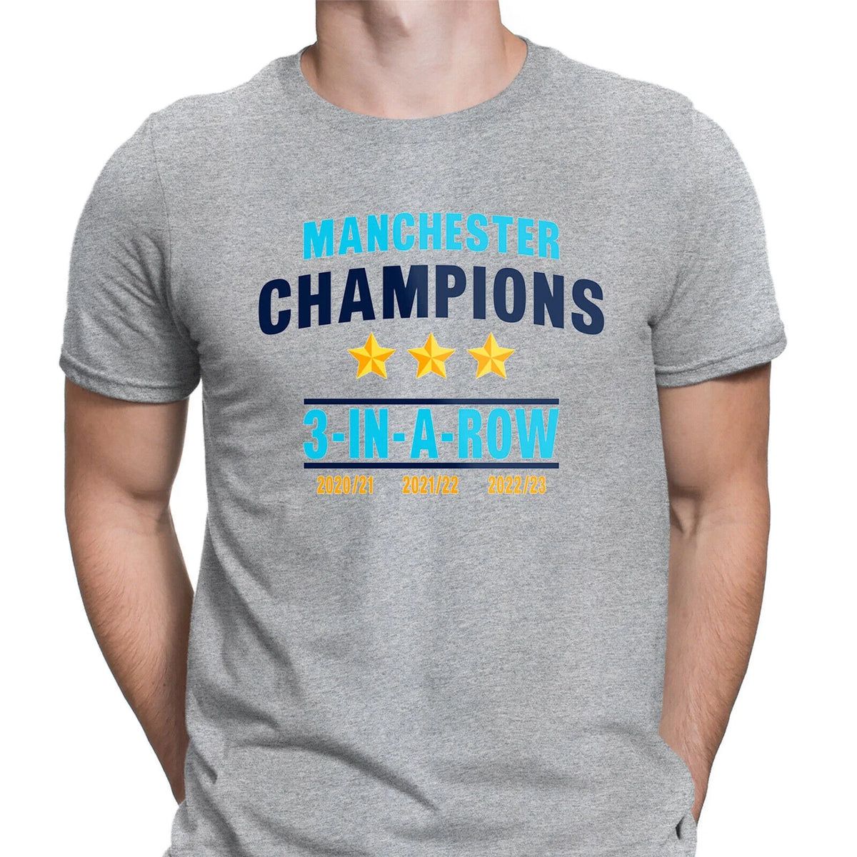 Champions 3 In A Row Unisex T Shirt Football Soccer Fan Trophy Tee #DNE Unisex