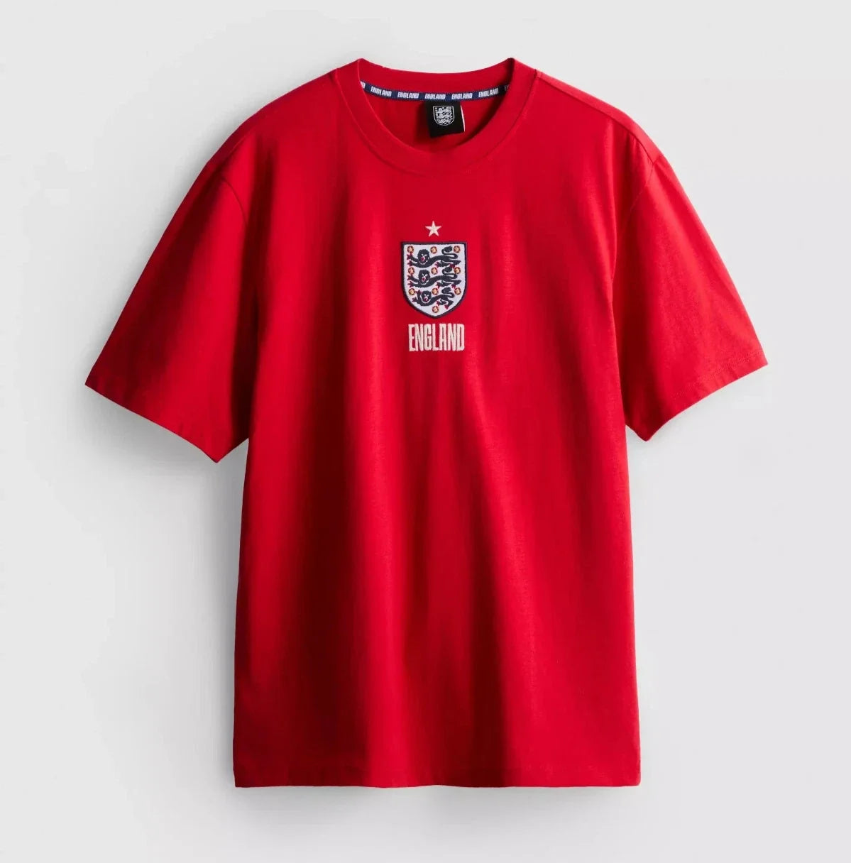 England Football Red -Three Lions Crest-Cotton-2026-XS-2XL Unisex